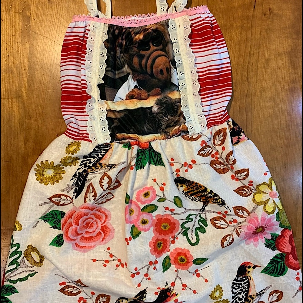 HANDMADE•small•ALF DRESS•vintage fabrics